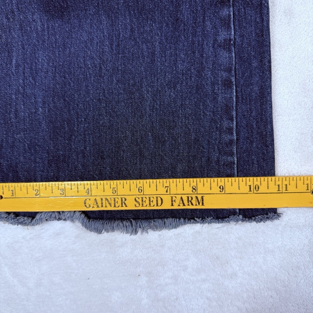We The Free Blue Denim Button Fly Jeans Women's Size 30 Frayed Hem Wide Leg - Picture 4 of 8